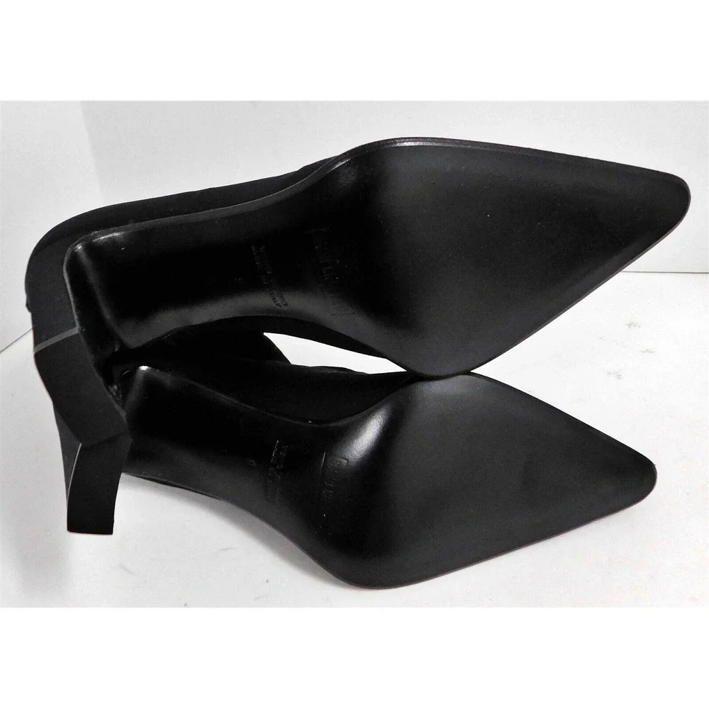New Chantal Italy Black Stretchy Nylon Ankle Boots 9 M‎